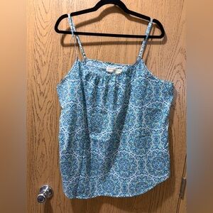 Faded Glory Blue and Green Patterned Camisole
